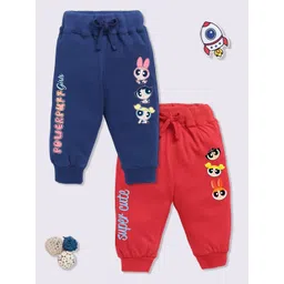 YK X Minute Mirth Infant Girls Pack Of 2 Powerpuff G Printed Pure Cotton Joggers-picture-33