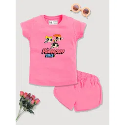 YK X Minute Mirth Infant Girls Powerpuff Girls Printed Pure Cotton T-shirt with Shorts-picture-37