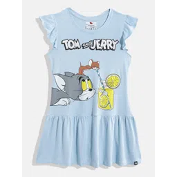 YK X Minute Mirth Tom & Jerry Printed Flutter Sleeve A-Line Dress-picture-47