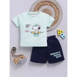 YK X Tinyo Boys Snoopy Printed Pure Cotton T-shirt with Shorts-picture-15