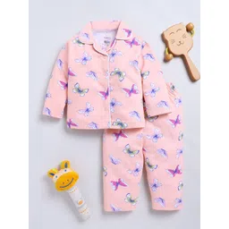YK X Tinyo Girls Printed Shirt And Pyjamas Pure Cotton Night suit-picture-17