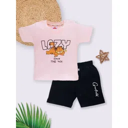 YK X Tinyo Infant Boys Garfield Printed Pure Cotton T-shirt with Shorts-picture-18