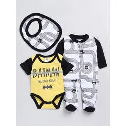 YK X Tinyo Infant Boys Printed Pure Cotton Bodysuit with Batman Printed Sleepsuit-picture-50