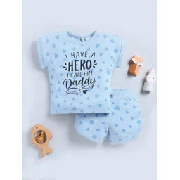 YK X Tinyo Infant Boys Typography Printed Pure Cotton T-shirt with Shorts-picture-12