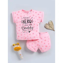 YK X Tinyo Infant Boys Typography Printed Pure Cotton T-shirt with Shorts-picture-15