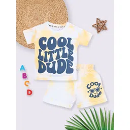 YK X Tinyo Infant Boys Typography Printed Pure Cotton T-shirt with Shorts-picture-14