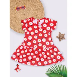 YK X Tinyo Infant Girls Floral Print Drop-Waist Dress-picture-42