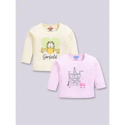 YK X Tinyo Infant Girls Set of 2 Garfield Printed Cotton T-shirts-picture-36
