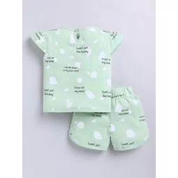 YK X Tinyo Infant Girls Typography Printed T-shirt with Shorts image 2