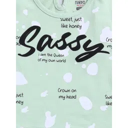 YK X Tinyo Infant Girls Typography Printed T-shirt with Shorts image 3