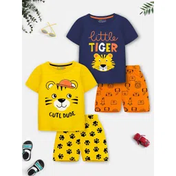 YK X Trampoline Boys Pack Of 2 Animal Graphic Printed T-Shirts With Shorts-picture-25