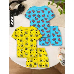 YK X Trampoline Boys Pack Of 2 Printed T-Shirts With Shorts-picture-46