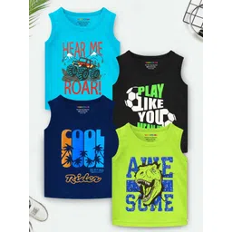 YK X Trampoline Boys Typography 4 Printed Applique T-shirt-picture-47