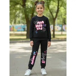 YK X Trampoline Girls Graphic Printed Round Neck Sweatshirt With Jogger-picture-25