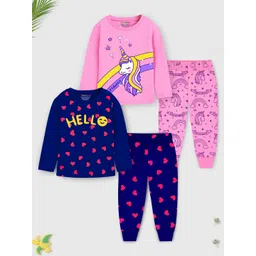 YK X Trampoline Girls Pack Of 2 Graphic Printed Night suits-picture-38