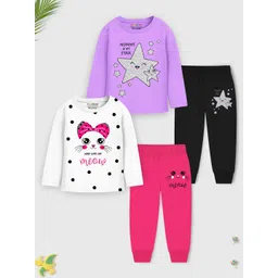 YK X Trampoline Girls Pack Of 2 Graphic Printed Night suits-picture-32