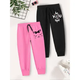 YK X Trampoline Girls Pack Of 2 Graphic Printed Regular Fit Cotton Joggers-picture-20