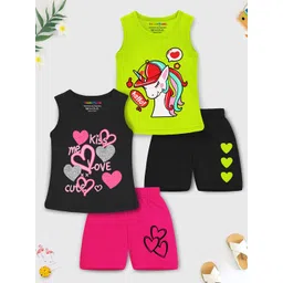 YK X Trampoline Girls Pack Of 2 Graphic Printed T-shirt with Shorts-picture-30