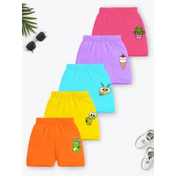 YK X Trampoline Girls Pack of 5 Graphic Printed Mid-Rise Cotton Shorts-picture-15