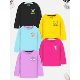 YK X Trampoline Girls Pack Of 5 Graphic Printed Round Neck T-shirts-picture-38