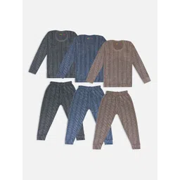 YK X Trampoline Infants Pack Of 3 Striped Cotton Thermal Set-picture-52