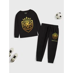 YK X Trampoline Kids Graphic Printed Round Neck T-shirt with Trousers-picture-27