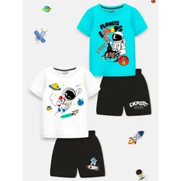YK X Trampoline Kids Pack Of 2 Graphic Printed T-shirts With Shorts-picture-34