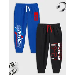 YK X Trampoline Kids Pack of 2 Printed Cotton Mid-Rise Joggers-picture-10