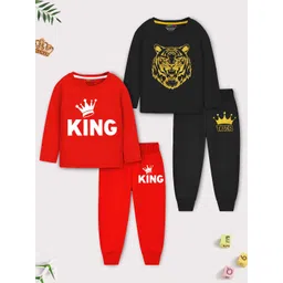 YK X Trampoline Kids Pack Of 2 Printed T-shirt With Pyjamas-picture-25