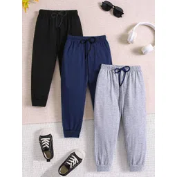 YK X Trampoline Kids Pack Of 3 Cotton Joggers-picture-39