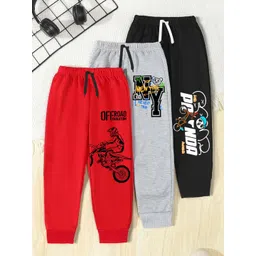 YK X Trampoline Kids Pack Of 3 Cotton Mid-Rise Joggers-picture-44