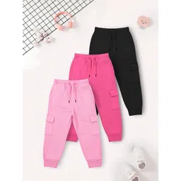 YK X Trampoline Kids Pack of 3 Cotton Relaxed Fit Mid-Rise Joggers-picture-36