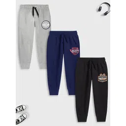 YK X Trampoline Kids Pack of 3 Printed Cotton Mid-Rise Joggers-picture-41