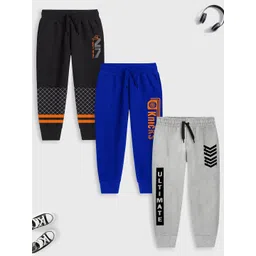 YK X Trampoline Kids Pack Of 3 Printed Mid Rise Joggers-picture-56