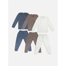 YK X Trampoline Kids Pack Of 3 Striped Cotton Thermal Set-picture-19