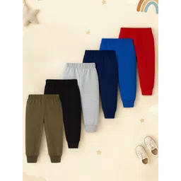 YK X Trampoline Kids Pack Of 6 Relaxed-Fit Mid Rise Cotton Joggers-picture-55