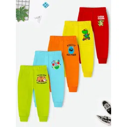 YK X Trampoline kids Relaxed-Fit Pack Of 5 Mid Rise Joggers Track Pants-picture-36