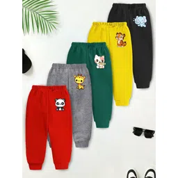 YK X Trampoline kids Relaxed-Fit Pack Of 5 Mid Rise Joggers Track Pants-picture-46