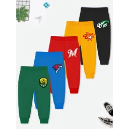 YK X Trampoline Kids Unisex Pack Of 5 Graphic Printed  Joggers Track Pants-picture-15