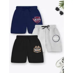 YK X Trampoline Unisex Kids Pack of 3 Mid Rise Printed Shorts-picture-37