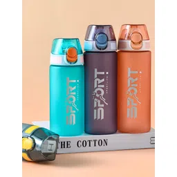 YK Black And Blue 5 Piece Plastic Printed Water Bottle-700ML-picture-52