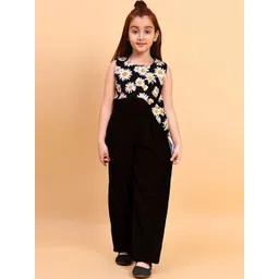 YK Black Sleeveless Floral Printed Jumpsuit-picture-22