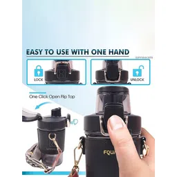 YK Black Solid Sipper Water Bottle - 500 ml image 3