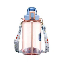 YK Blue & Pink Plastic Printed Water Bottle-430 ml-picture-46