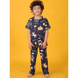 YK Boys Abstract Printed Pure Cotton Night suit-picture-29