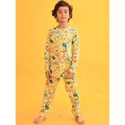 YK Boys Animal Printed T-shirt & Pyjamas Pure Cotton Night Suit-picture-57