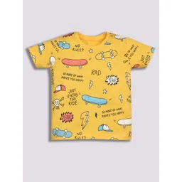 YK Boys Conversational Printed Round Neck Cotton T-shirt-picture-48