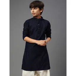 YK Boys Ethnic Motif Chikankari Embroidered Straight Kurta-picture-11
