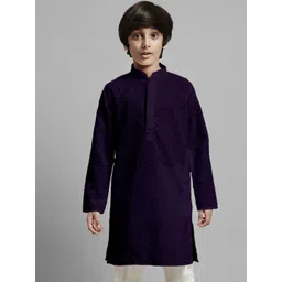 YK Boys Ethnic Motif Chikankari Embroidered Straight Kurta-picture-14