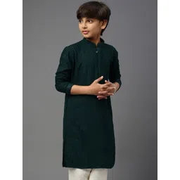 YK Boys Ethnic Motifs Embroidered Chikankari Cotton Kurta-picture-47